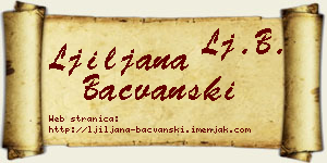Ljiljana Bačvanski vizit kartica